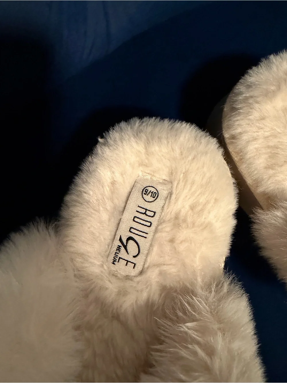Rouge Cozy Faux-Fur Slip-On Platform Slippers in Cream